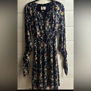 Gal Meets Glam Indie/Boho Bonnie Navy Floral Blouson Dress size 0
